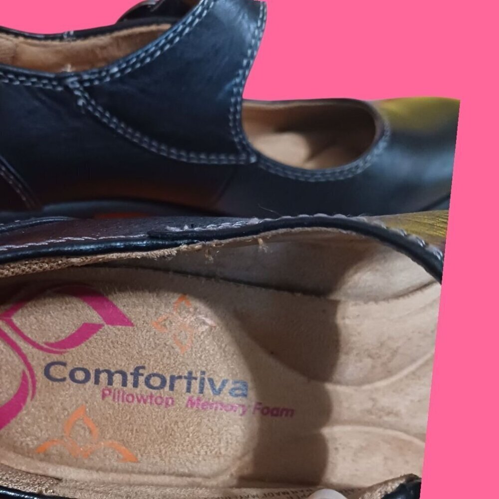 Comfortiva Womens Quanita Black Leather Mary Jane Shoes Size 6M - Picture 8 of 16